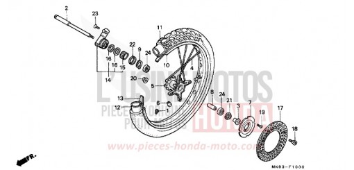 ROUE AVANT NX650J de 1988